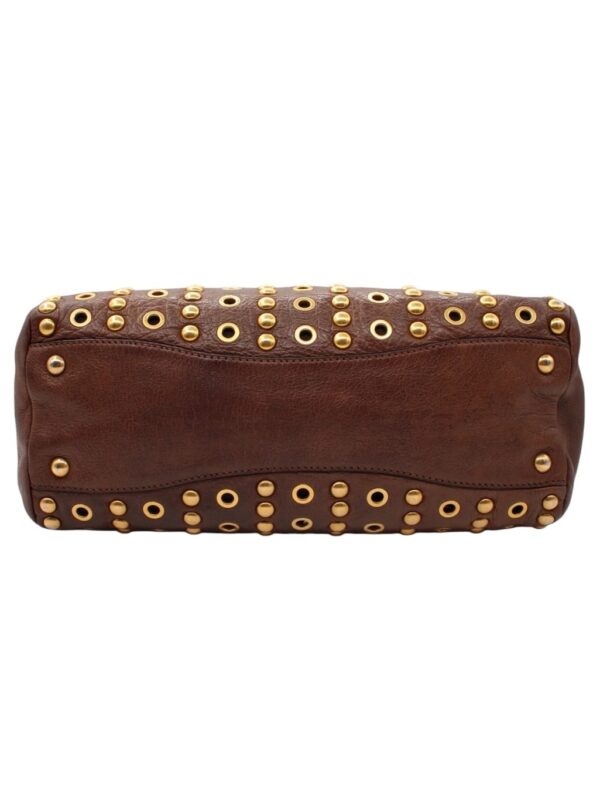 Shopper Miu Miu Borchie in Pelle Marrone