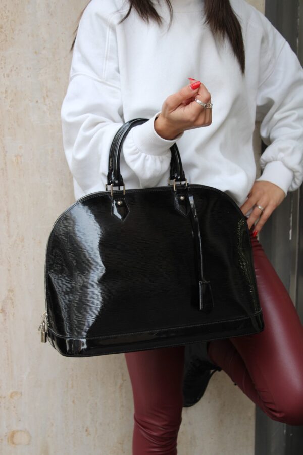 Borsa Louis Vuitton Alma in Pelle Epi Nera Electric