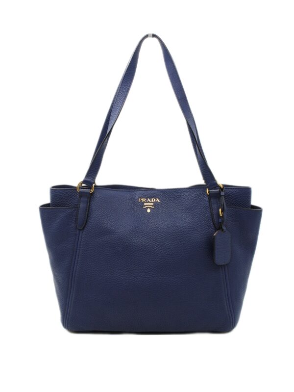 Shopper Prada in pelle martellata blu