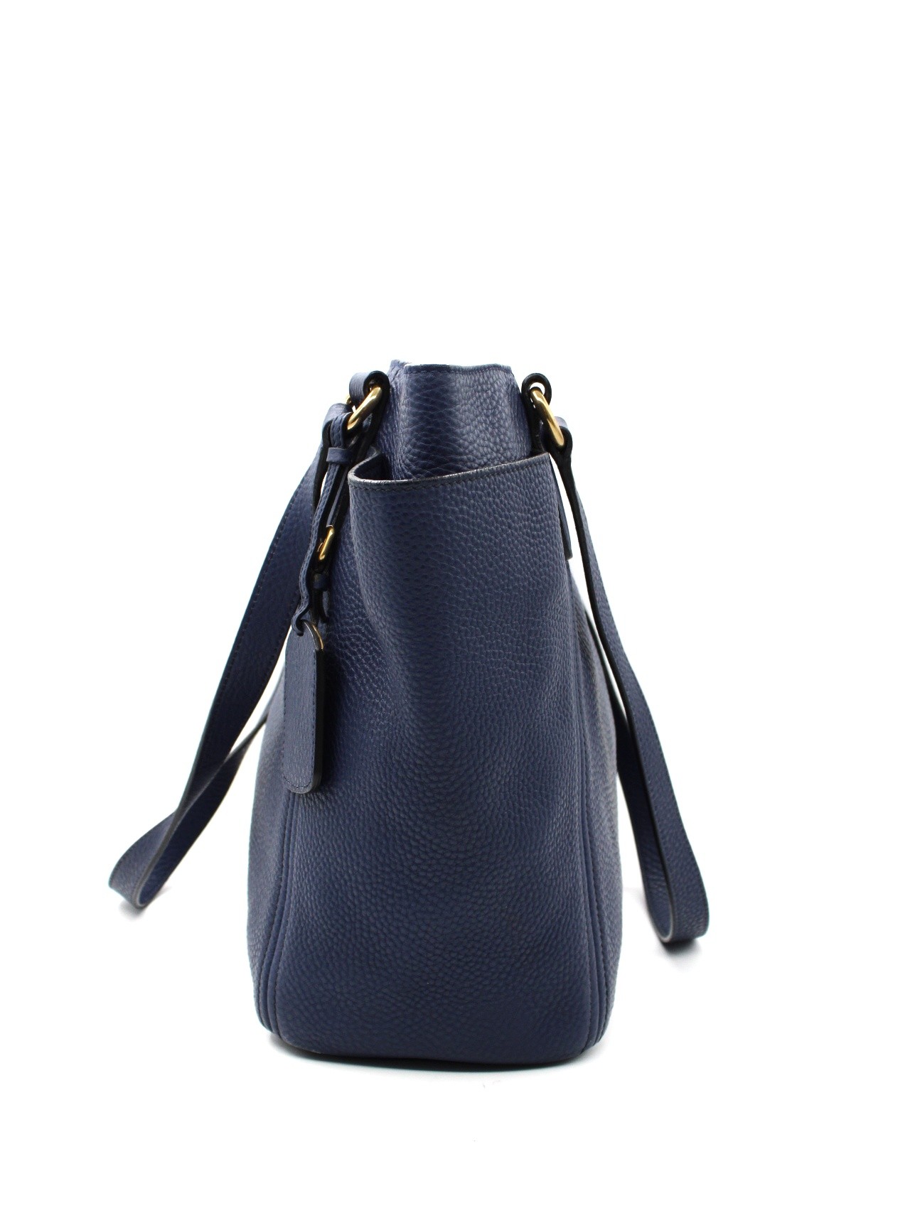 Shopper Prada in pelle martellata blu thumb