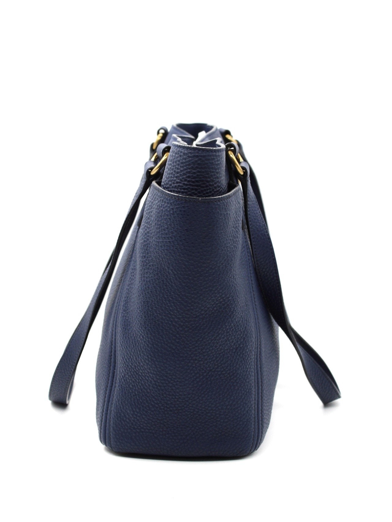 Shopper Prada in pelle martellata blu thumb
