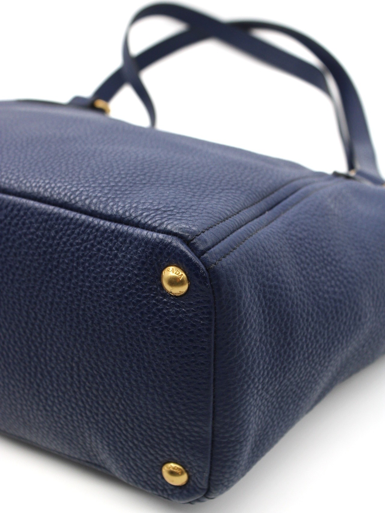 Shopper Prada in pelle martellata blu thumb