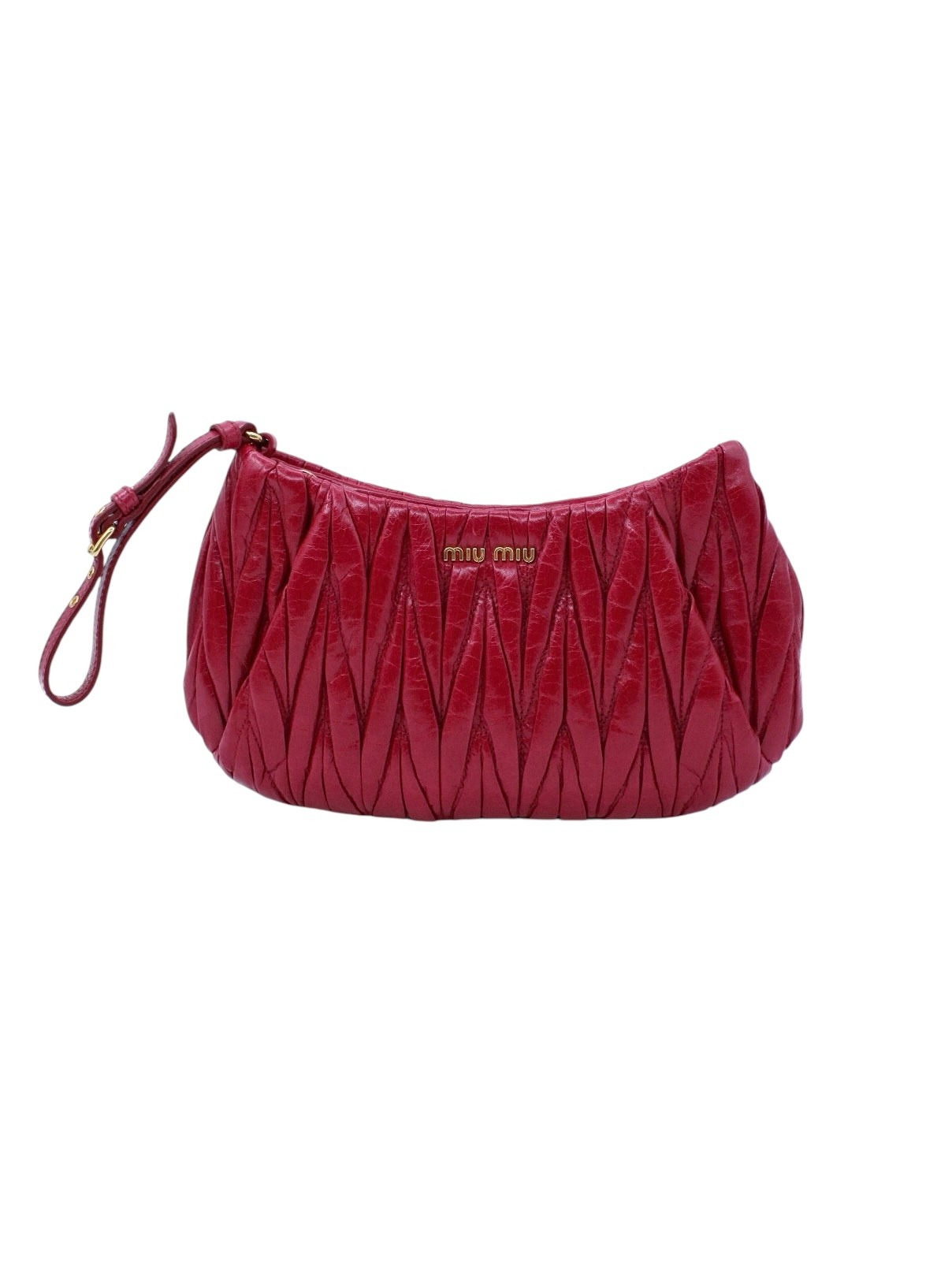 Pochette Miu Miu in Pelle Matelassé Lux Cherry thumb