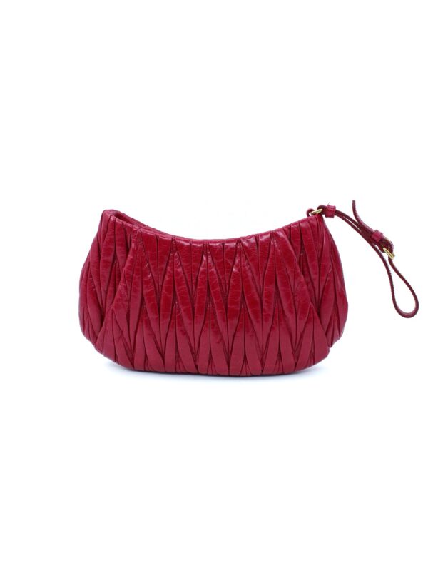 Pochette Miu Miu in Pelle Matelassé Lux Cherry