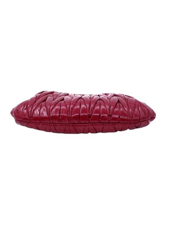 Pochette Miu Miu in Pelle Matelassé Lux Cherry