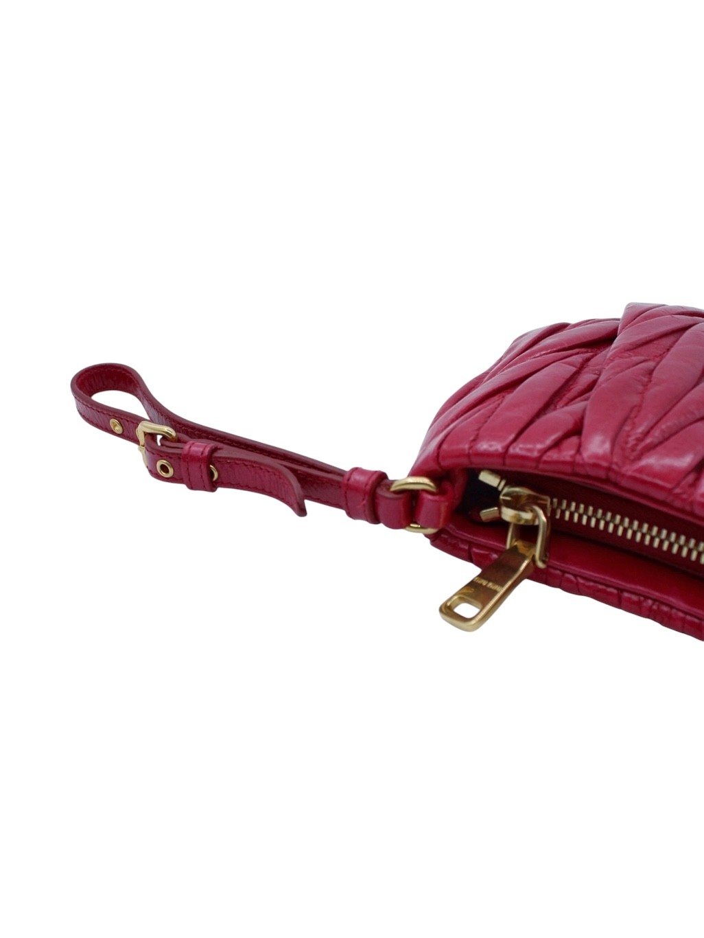 Pochette Miu Miu in Pelle Matelassé Lux Cherry thumb