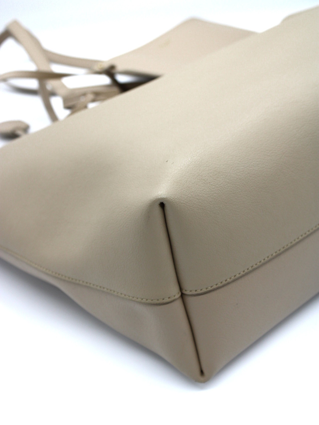 Saint Laurent shopping in pelle dark Beige thumb