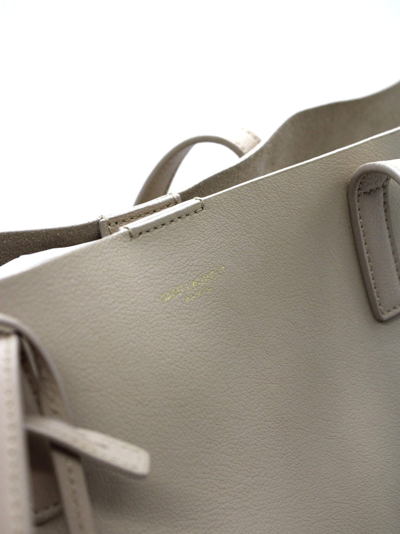 Saint Laurent shopping in pelle dark Beige thumb