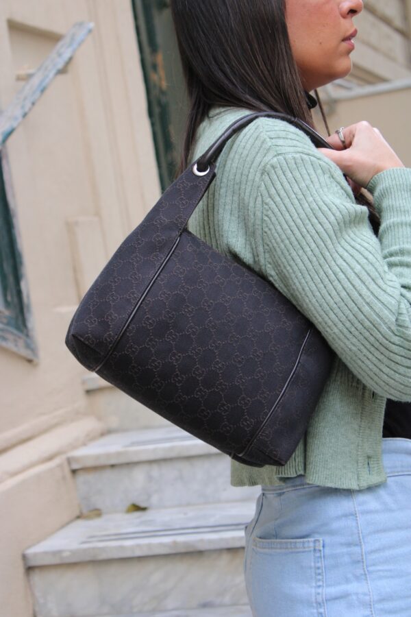 Borsa Gucci in Tessuto GG Testa di Moro