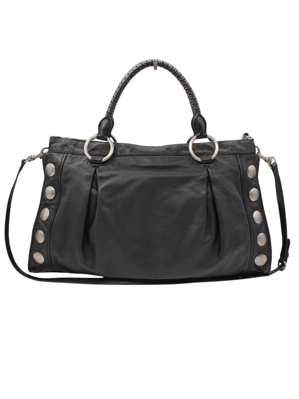 Shopper Miu Miu in Pelle Nera Liscia thumb