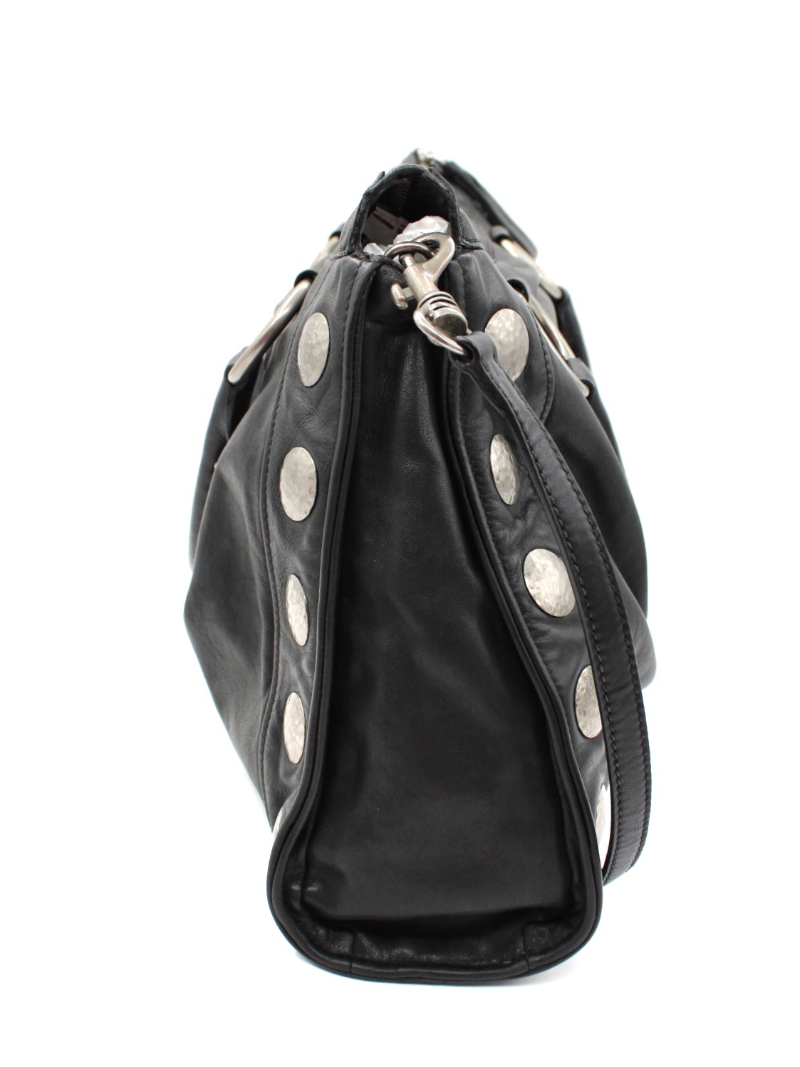 Shopper Miu Miu in Pelle Nera Liscia thumb