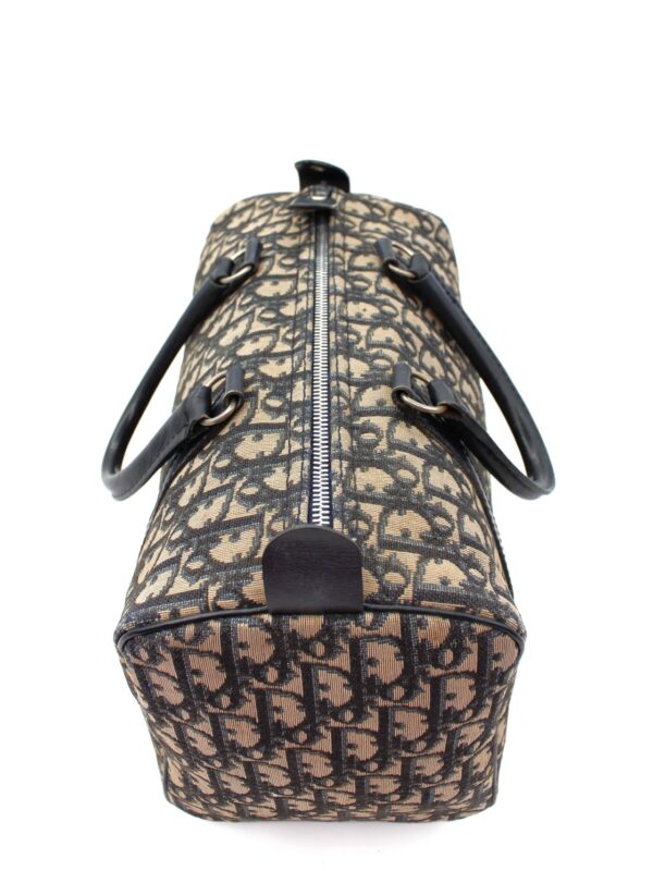 Bauletto Dior Vintage in tessuto ed inserti in pelle blu