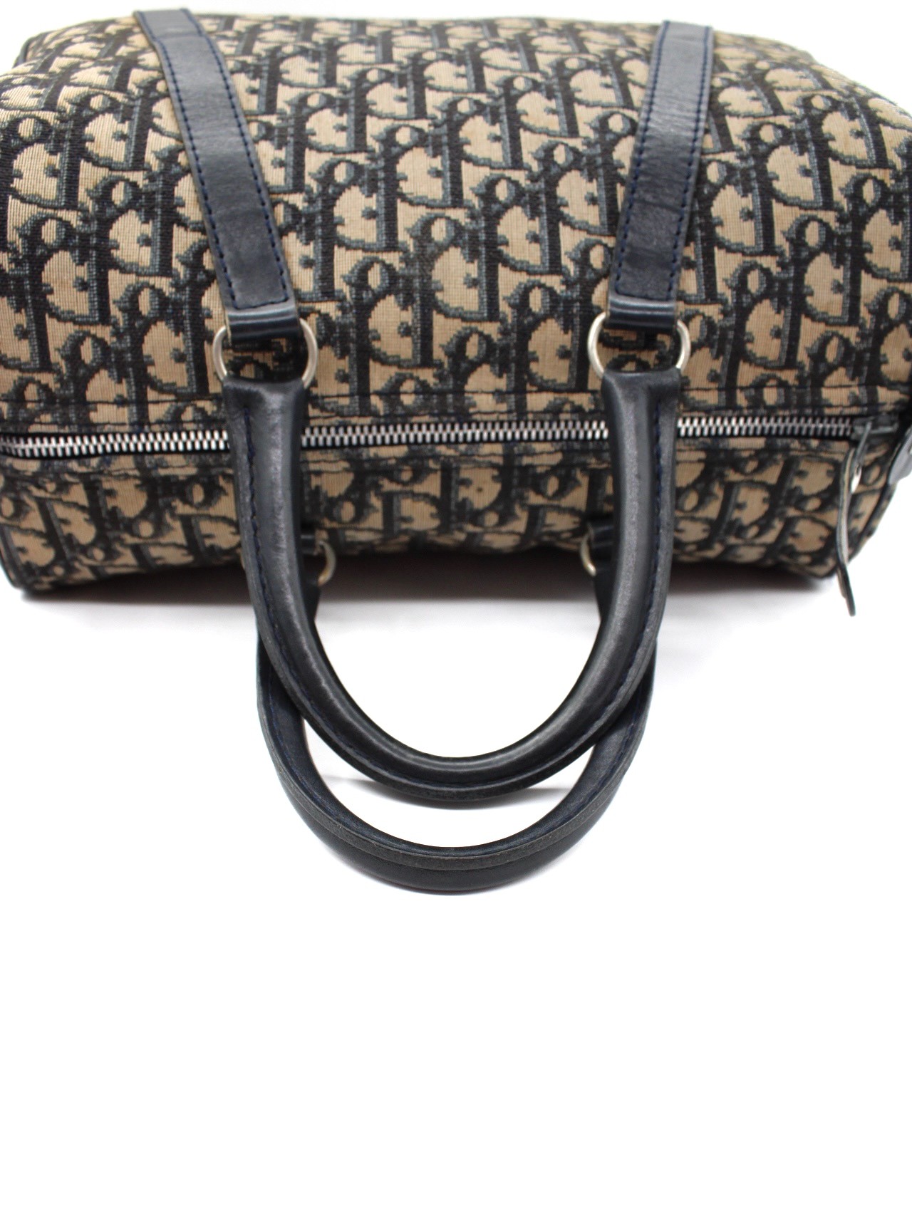 Bauletto Dior Vintage in tessuto ed inserti in pelle blu thumb