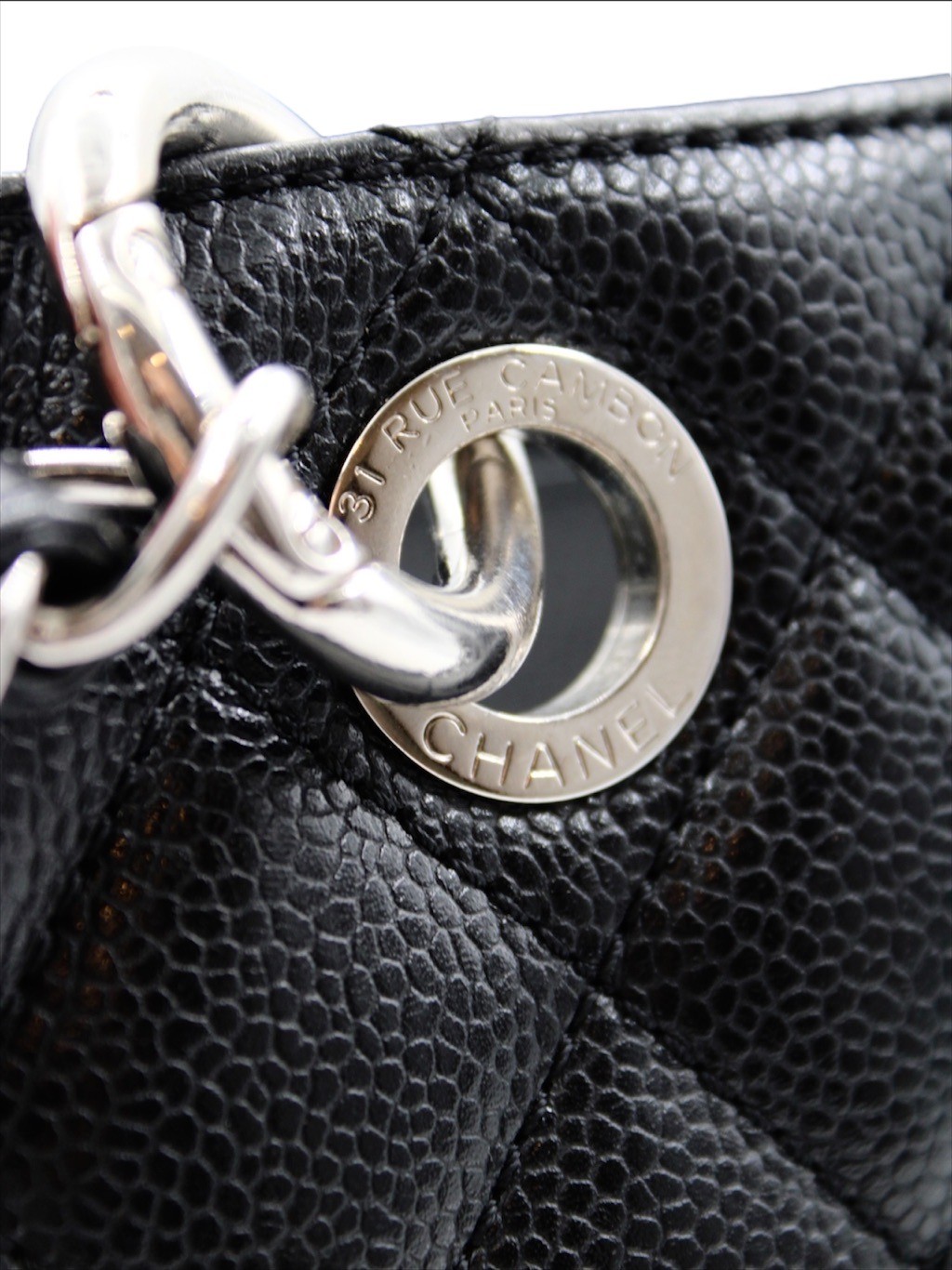 Borsa Chanel GST in Pelle Caviar Nera thumb