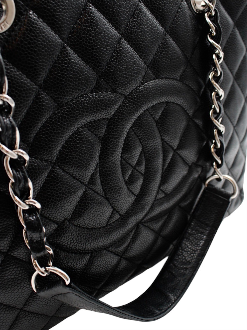 Borsa Chanel GST in Pelle Caviar Nera thumb