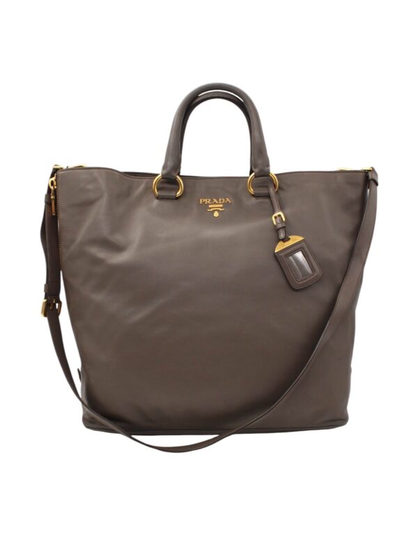 Shopper Prada con tracolla e zip laterali