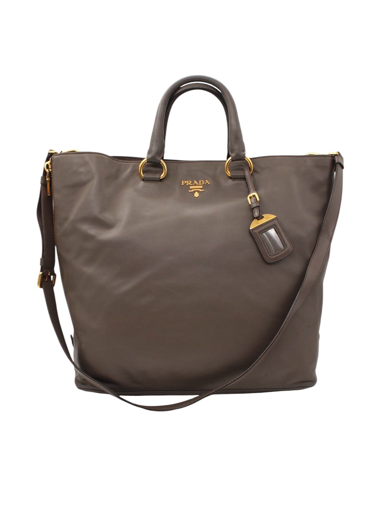Shopper Prada con tracolla e zip laterali thumb