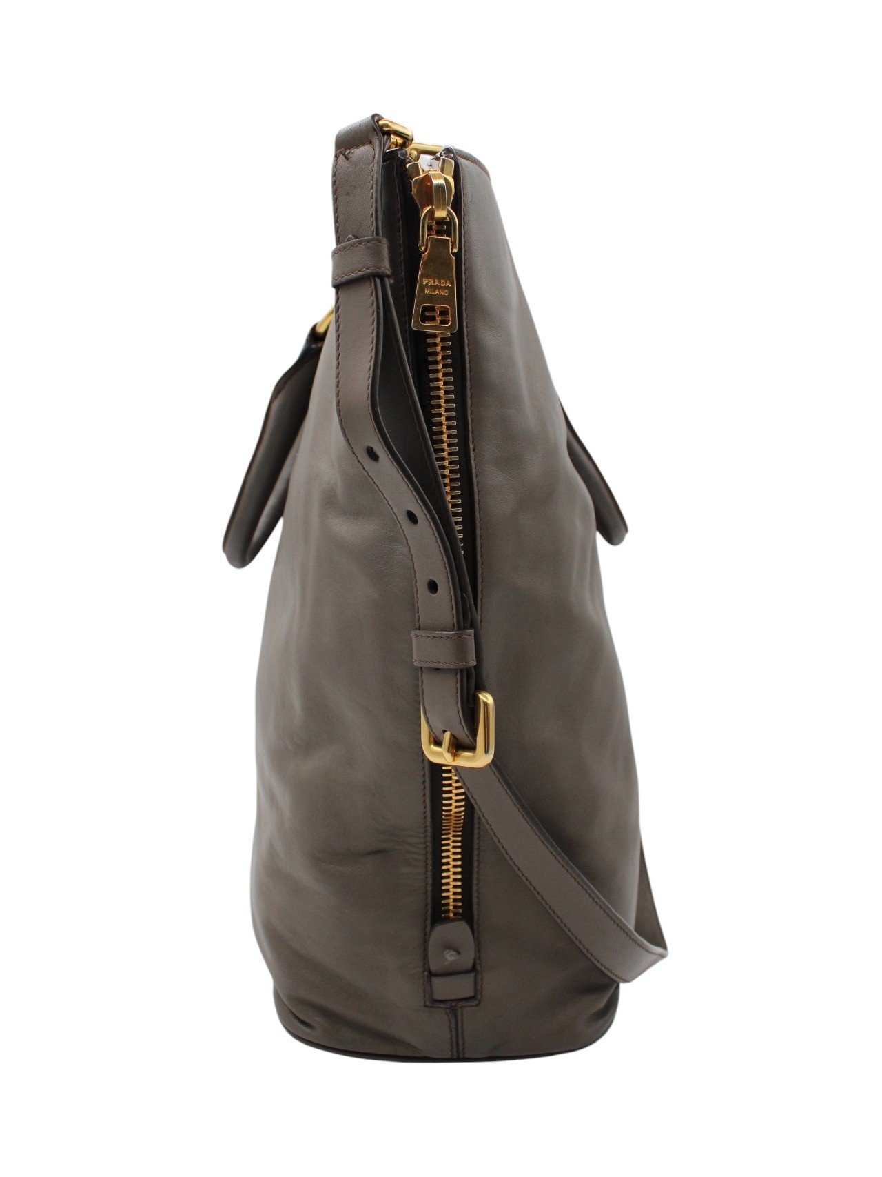 Shopper Prada con tracolla e zip laterali thumb