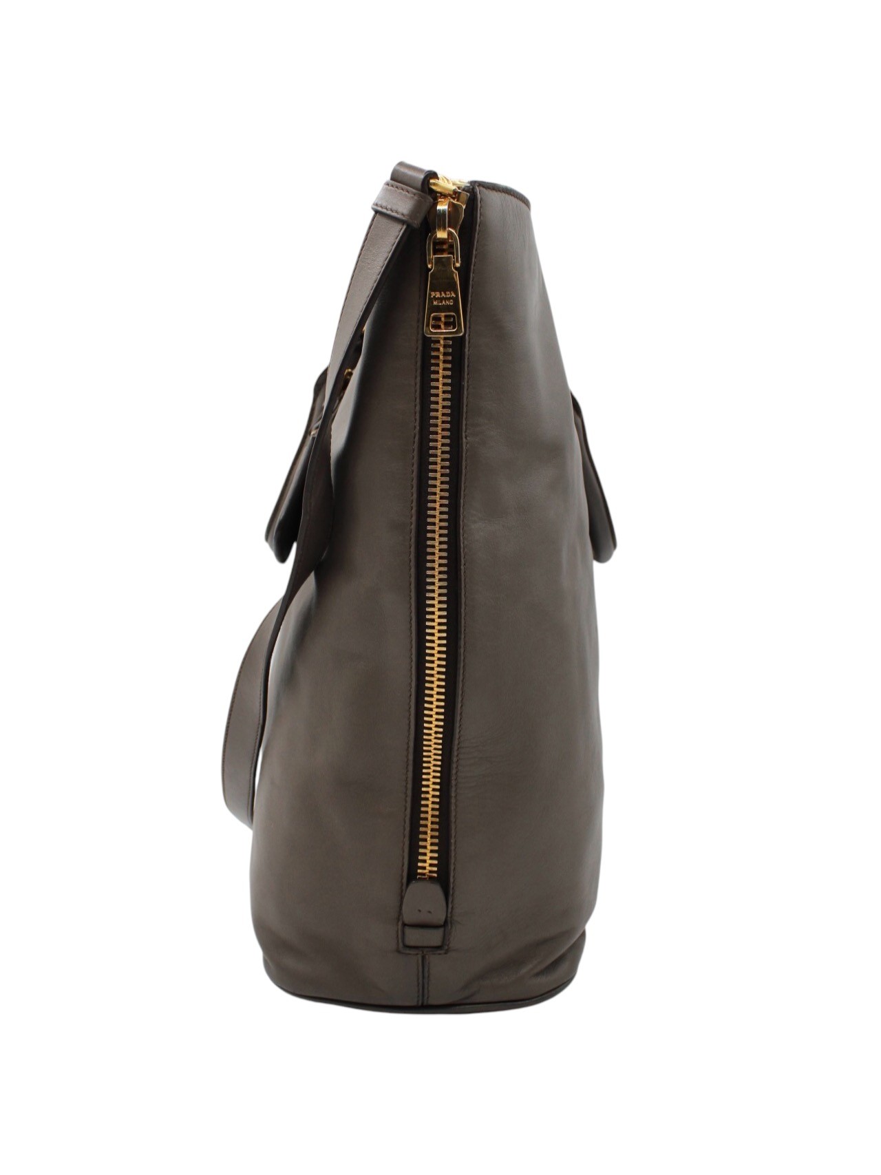 Shopper Prada con tracolla e zip laterali thumb