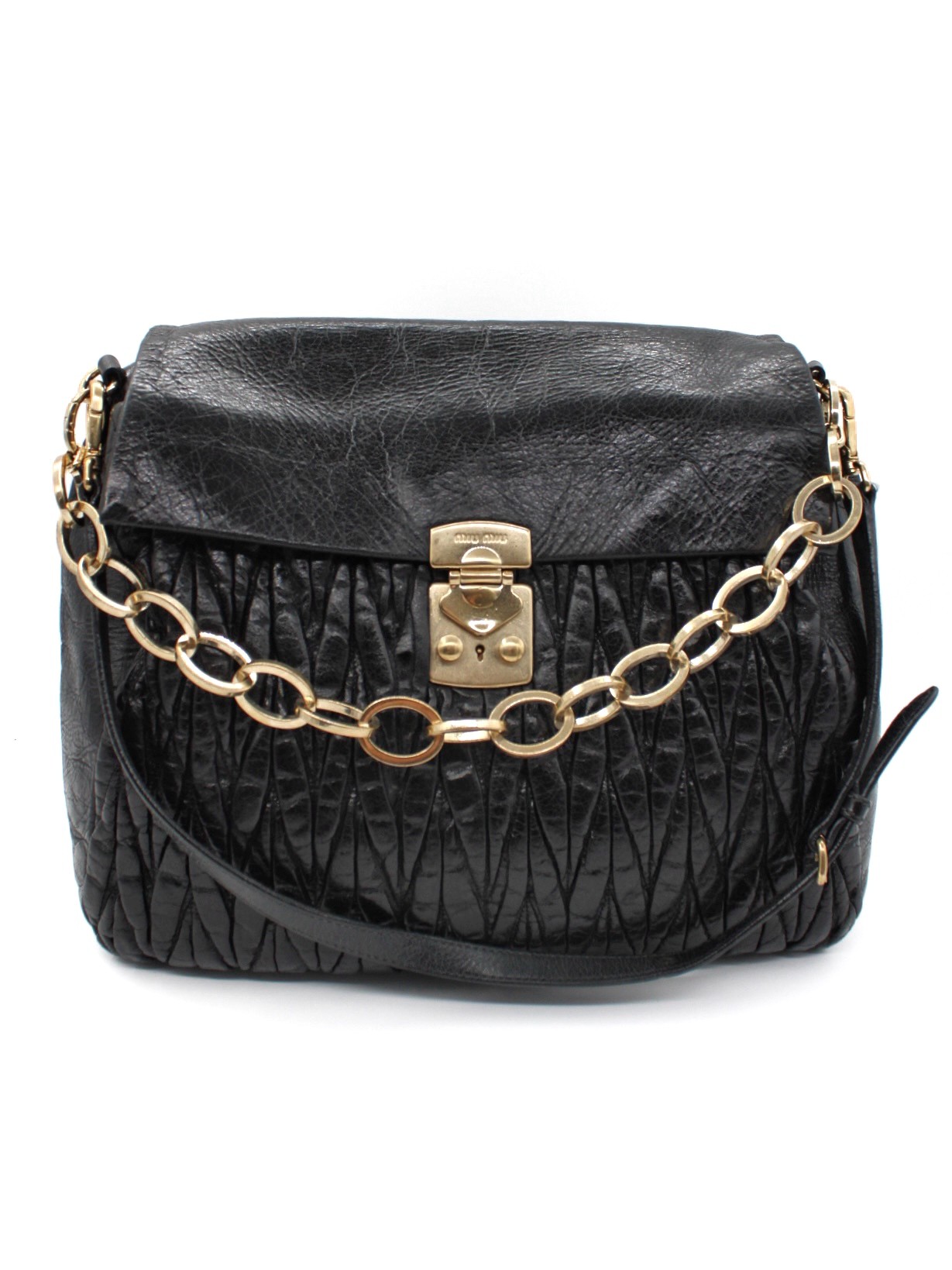 Borsa Miu Miu in Pelle Nera Matelassé thumb