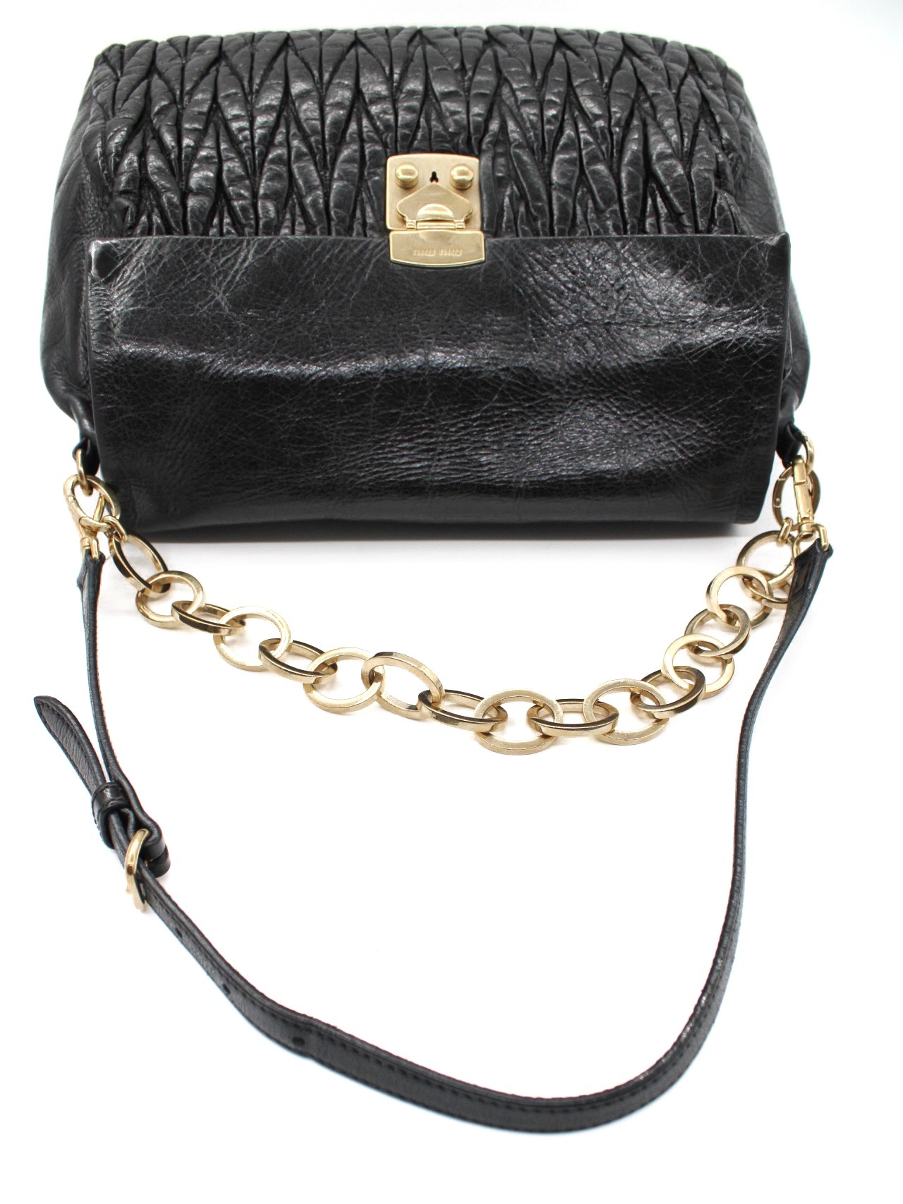 Borsa Miu Miu in Pelle Nera Matelassé thumb