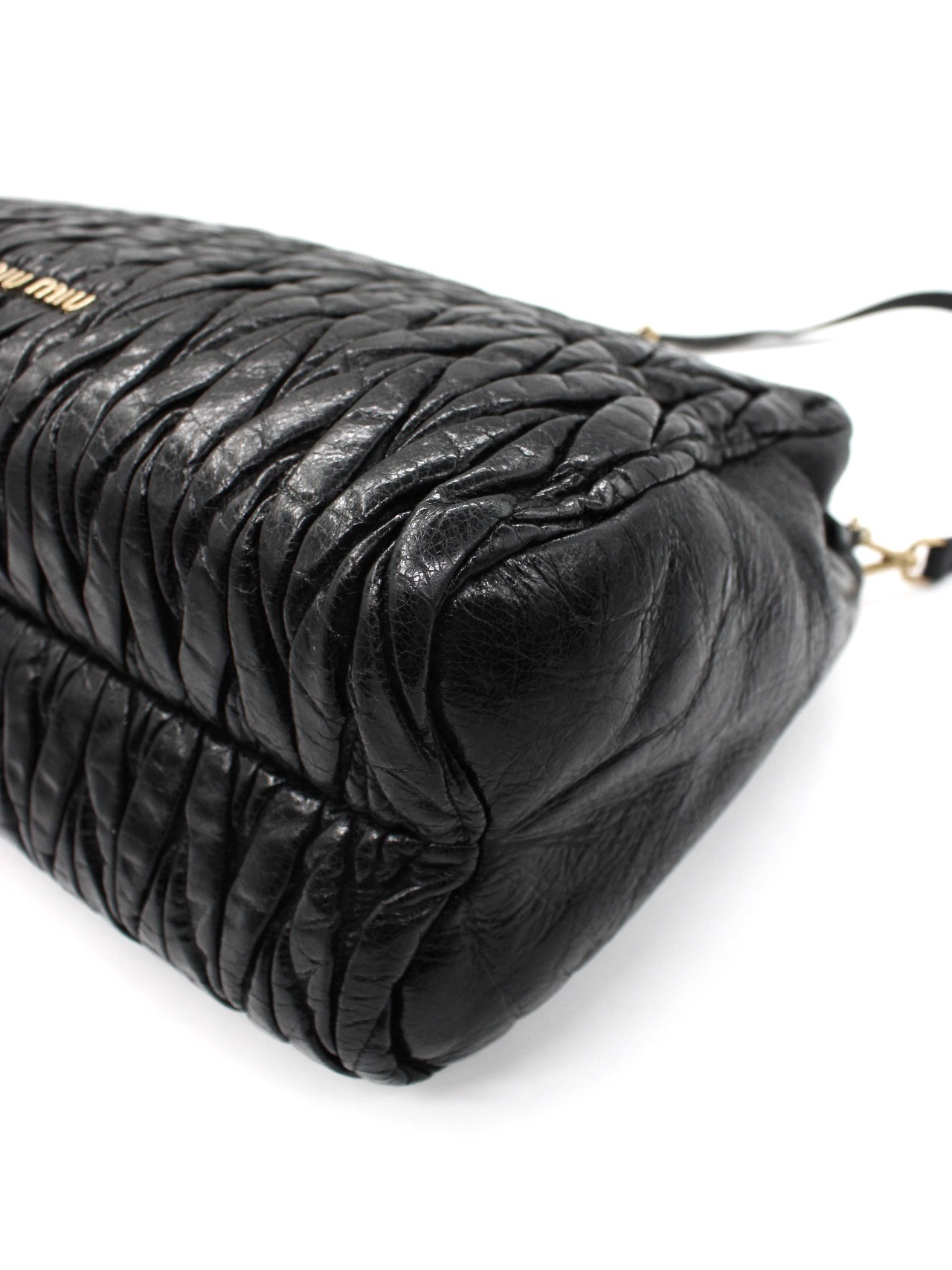 Borsa Miu Miu in Pelle Nera Matelassé thumb