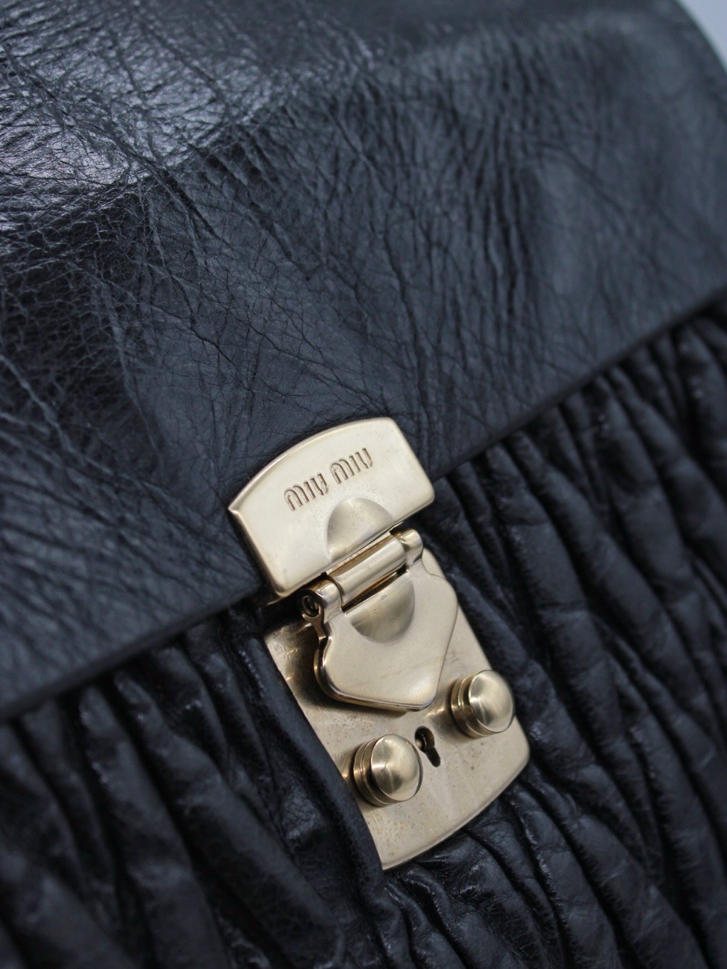 Borsa Miu Miu in Pelle Nera Matelassé thumb