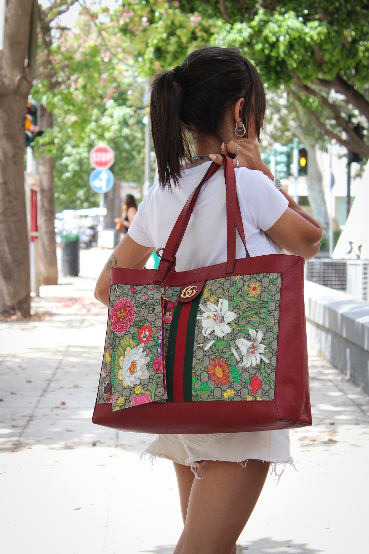 Borsa Gucci GG supreme Ophidia Flora thumb