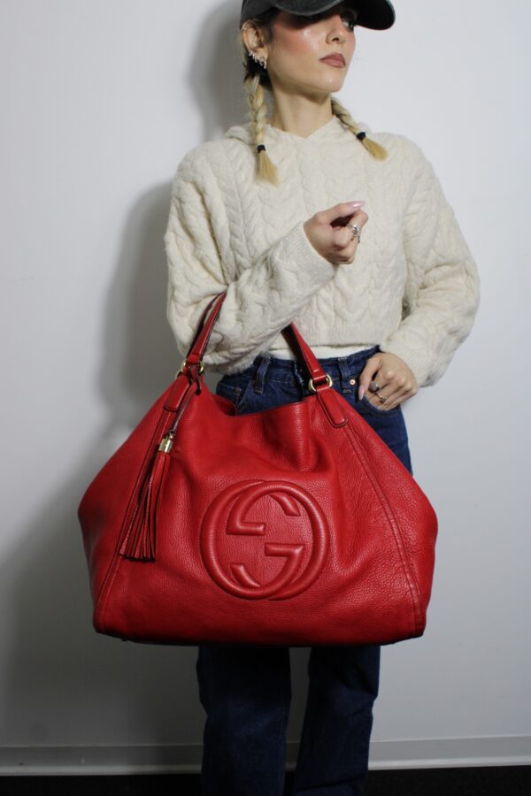 Borsa Gucci Soho Large in Pelle Rossa