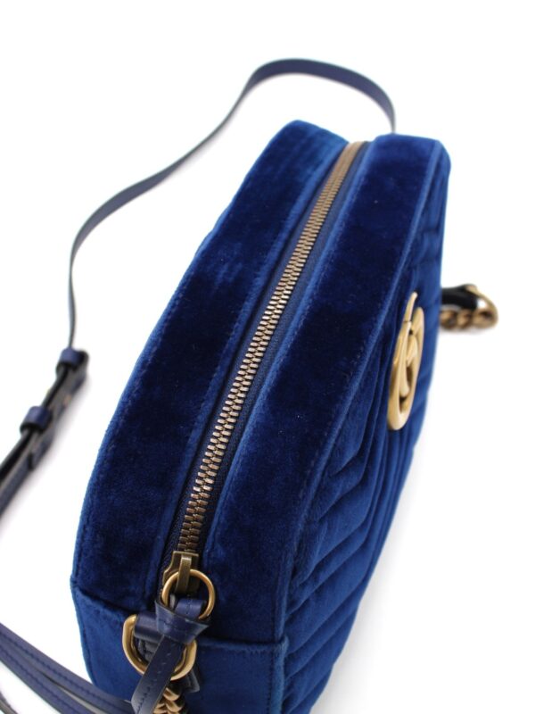 Tracolla Gucci Marmont in velvet blu
