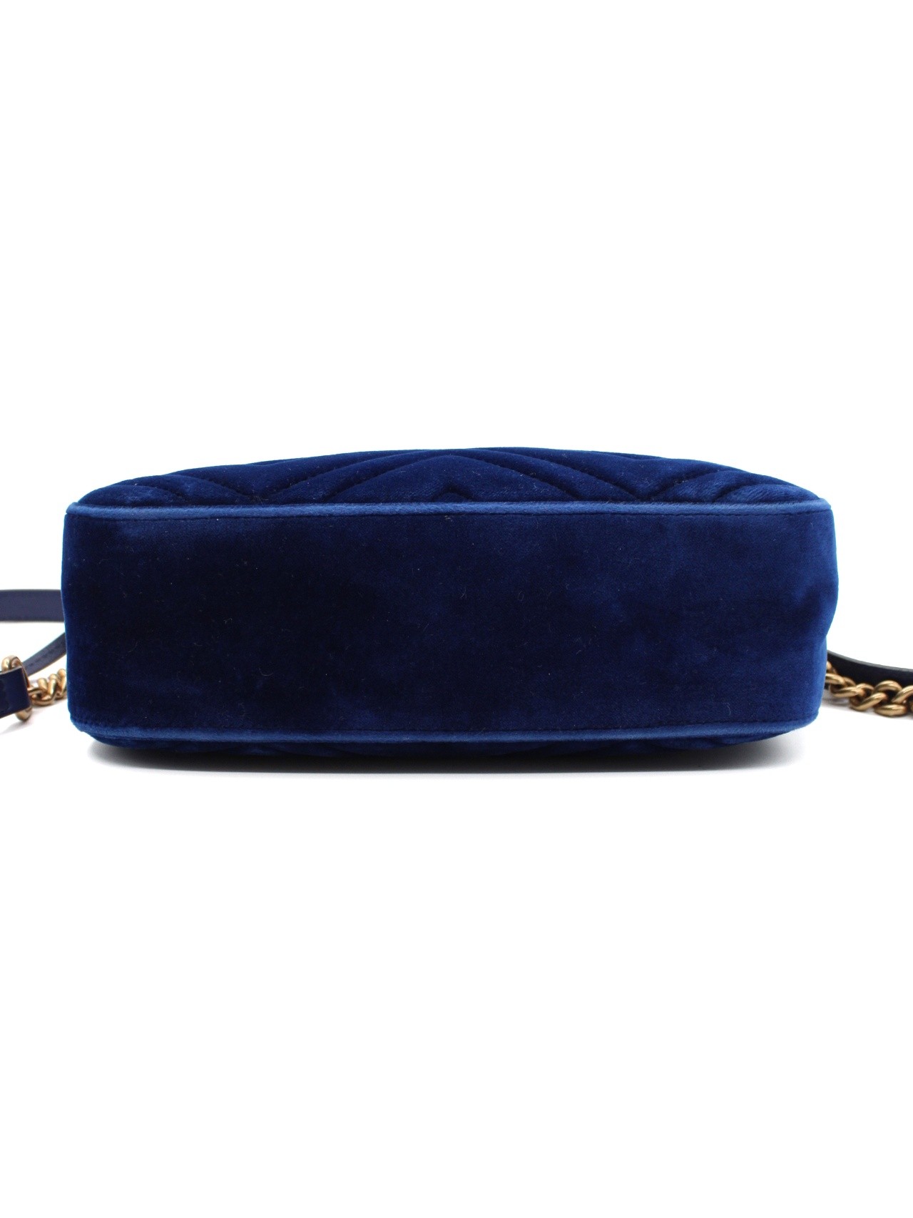 Tracolla Gucci Marmont in velvet blu thumb
