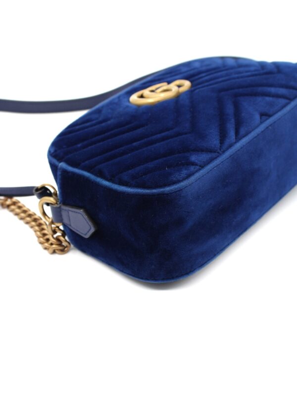 Tracolla Gucci Marmont in velvet blu