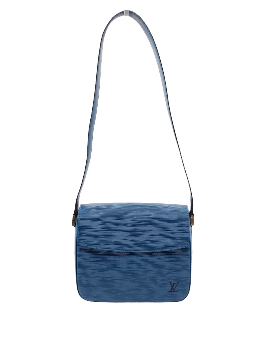 Borsa Louis Vuitton Buci in Pelle Epi Blu thumb