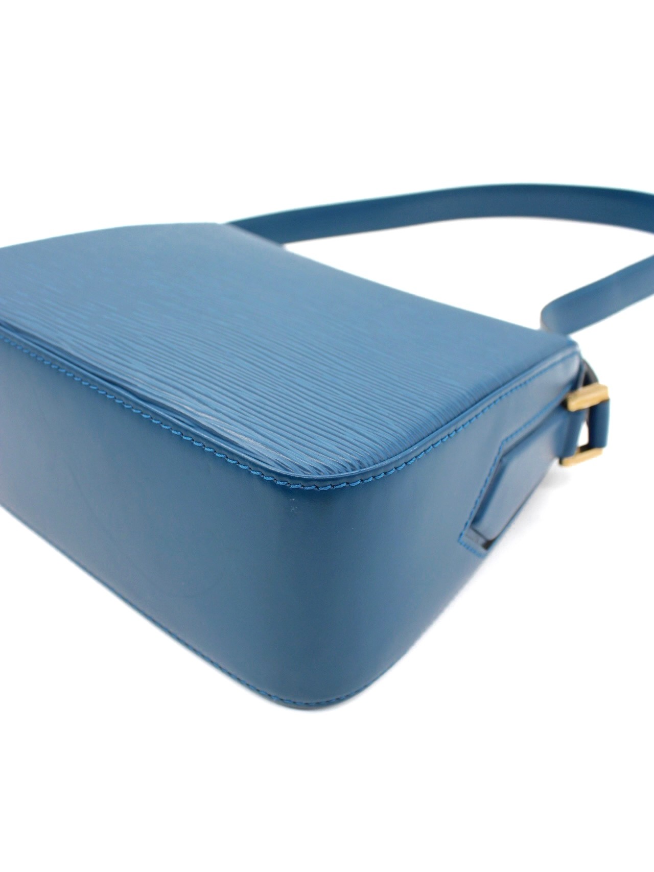 Borsa Louis Vuitton Buci in Pelle Epi Blu thumb