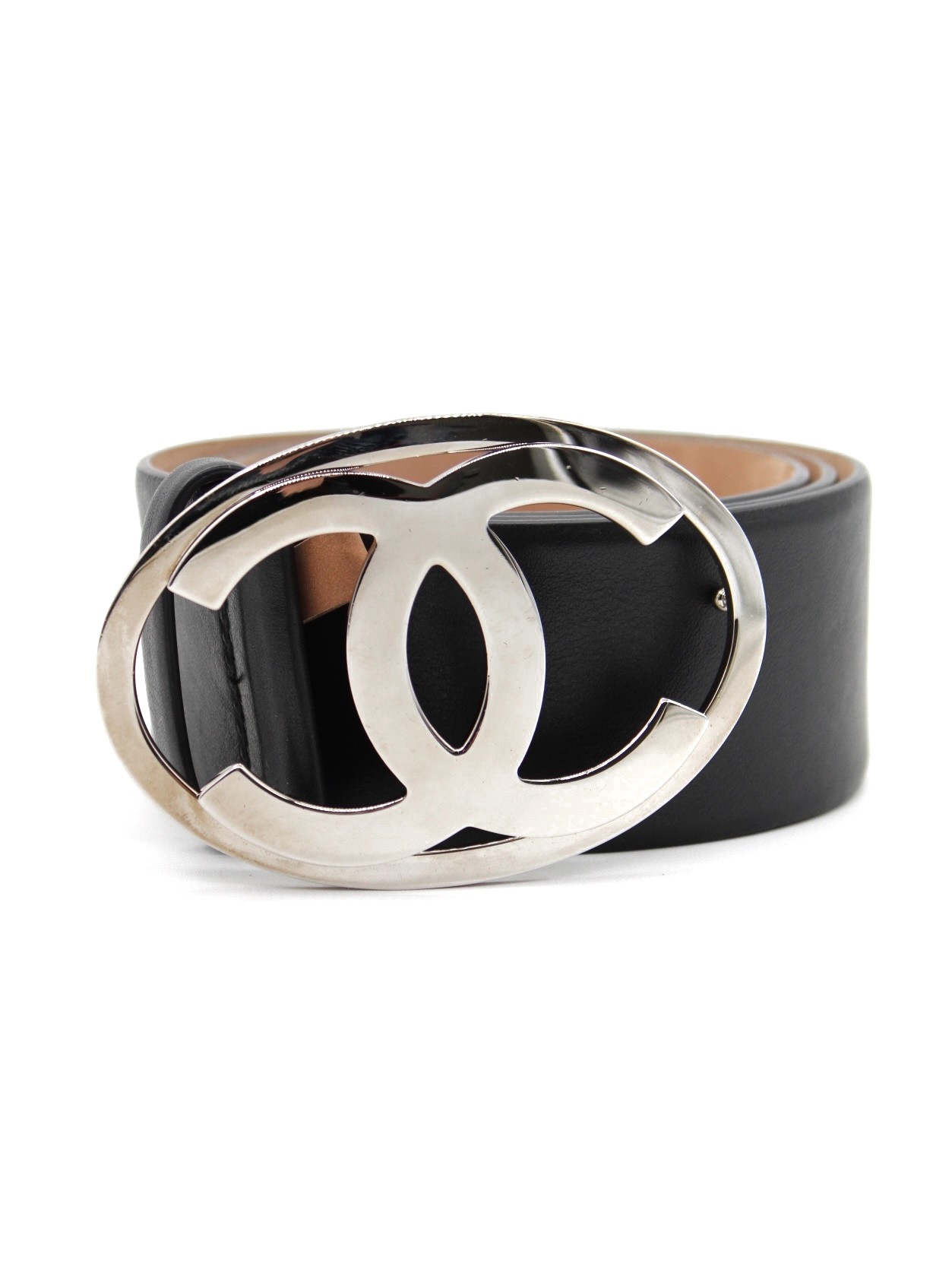 Cinturone Chanel in Pelle Nera Liscia thumb