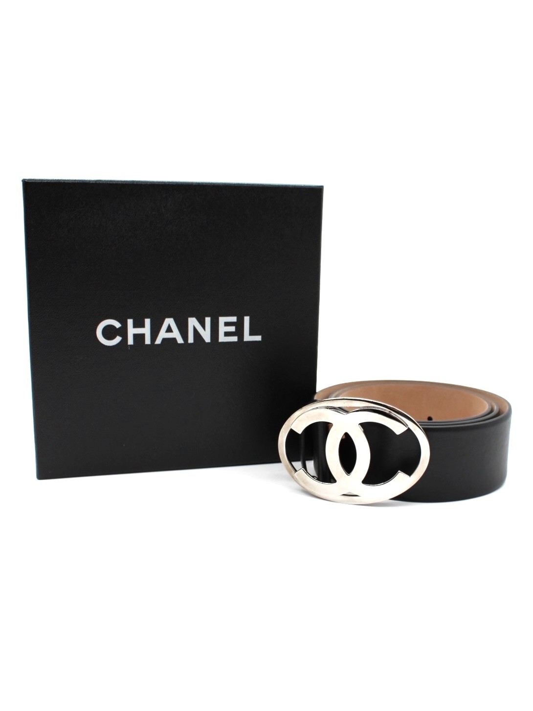 Cinturone Chanel in Pelle Nera Liscia thumb