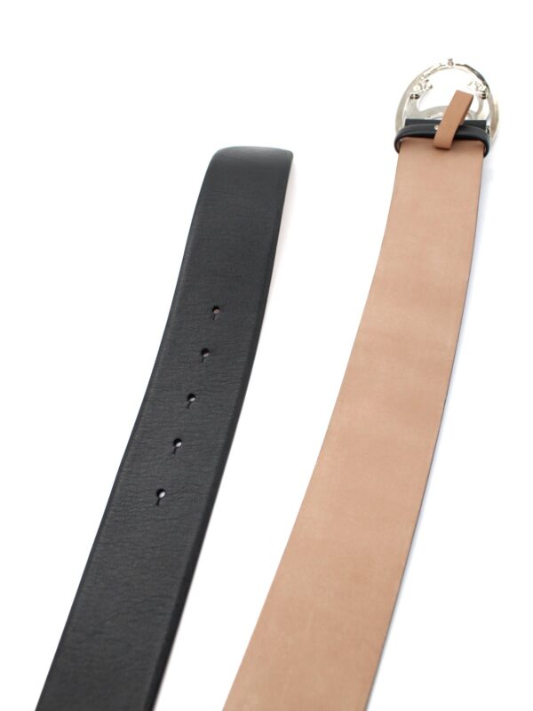 Cinturone Chanel in Pelle Nera Liscia