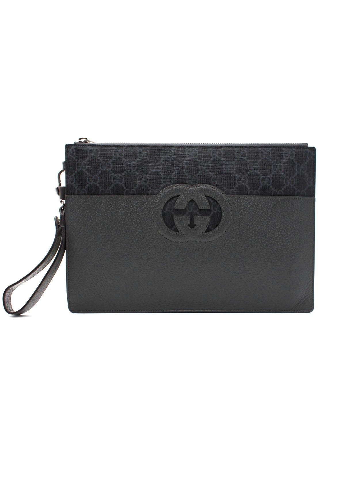 Pochette Gucci GG Supreme Grigio Nero thumb