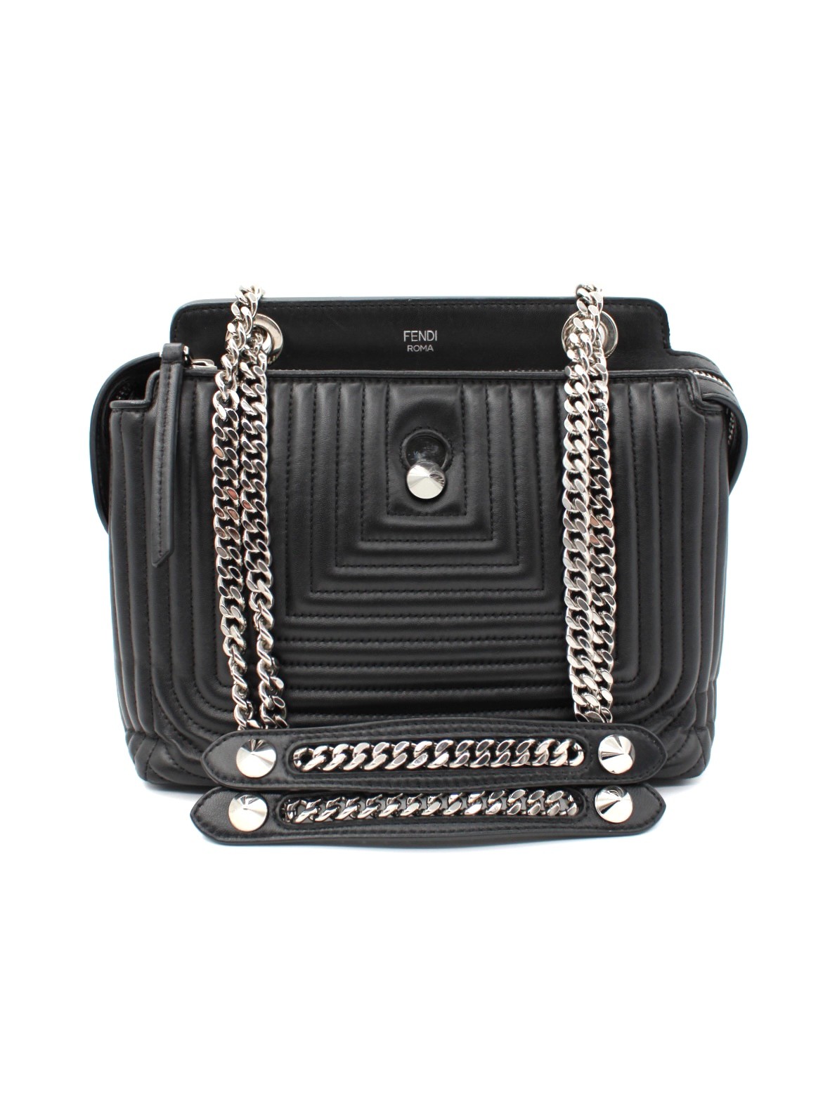 Borsa Fendi Dotcom Click in Pelle Nera thumb