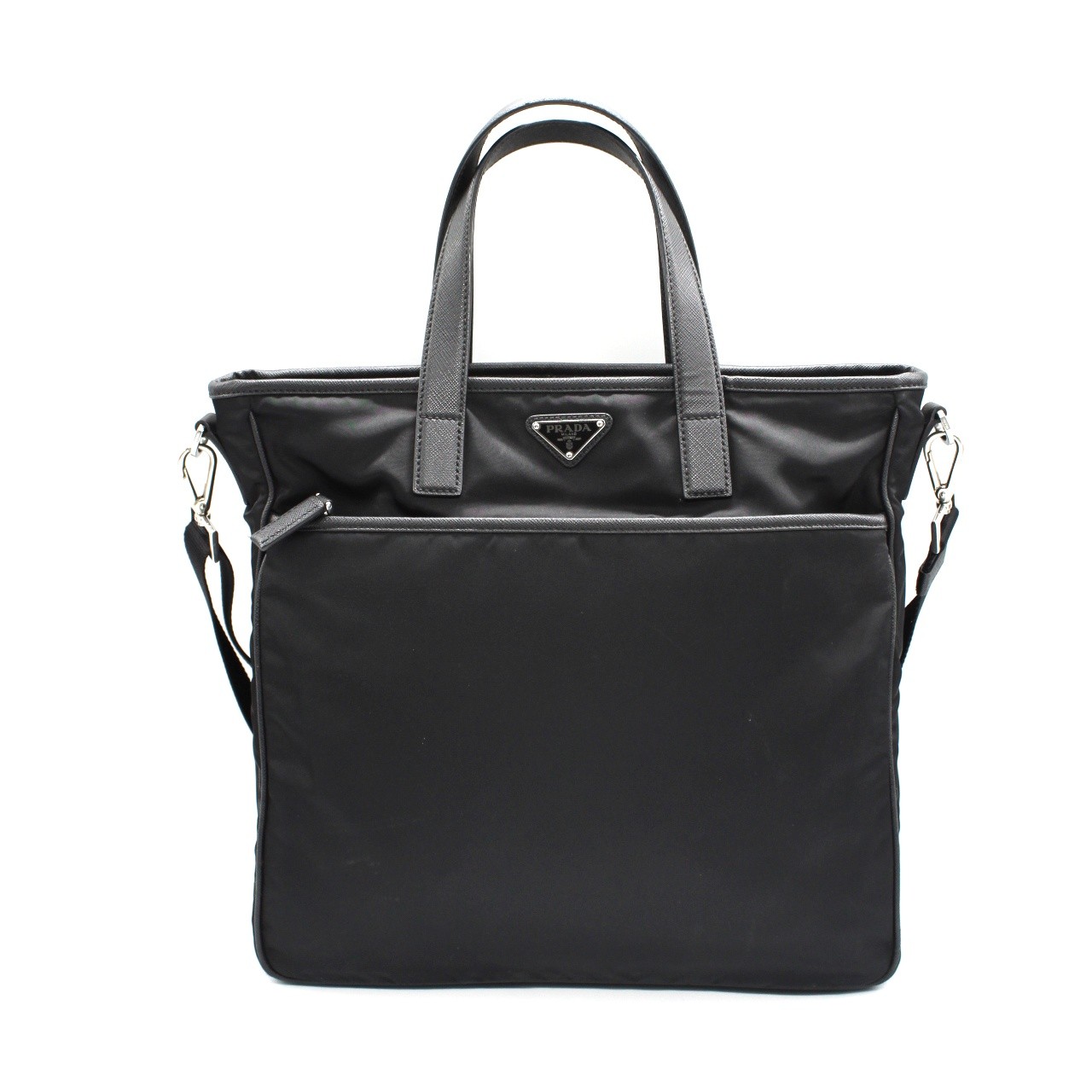 Shopper Prada in tela vela nera thumb