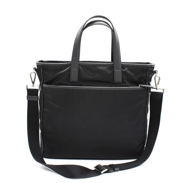 Shopper Prada in tela vela nera