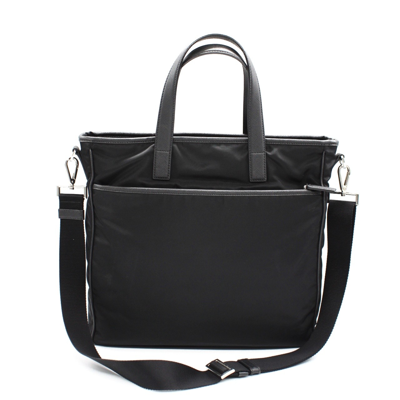 Shopper Prada in tela vela nera thumb