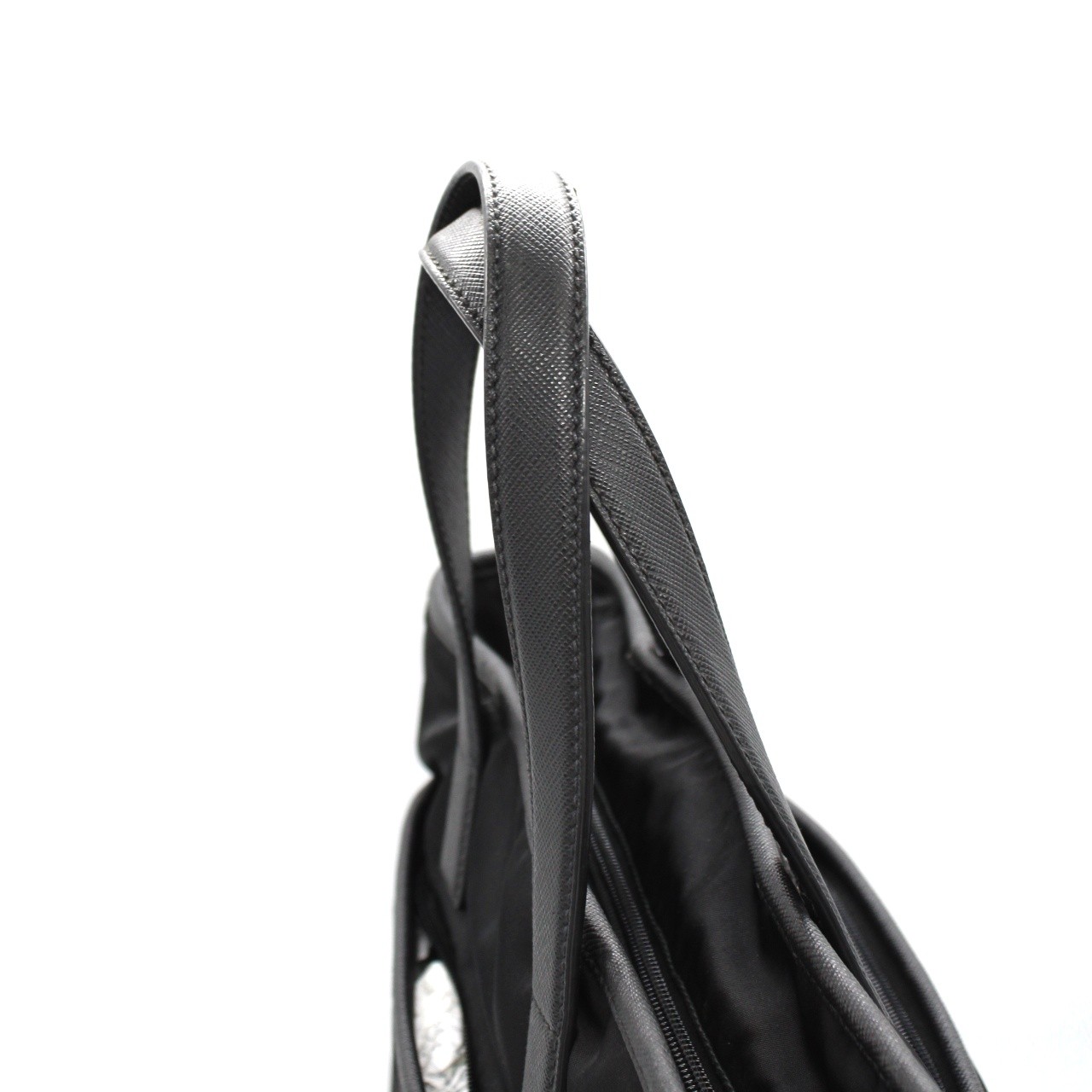 Shopper Prada in tela vela nera thumb