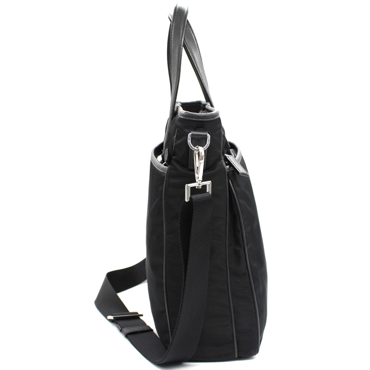 Shopper Prada in tela vela nera thumb
