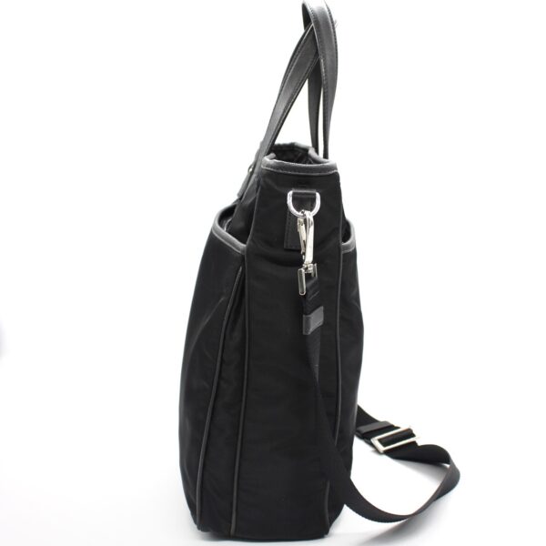 Shopper Prada in tela vela nera