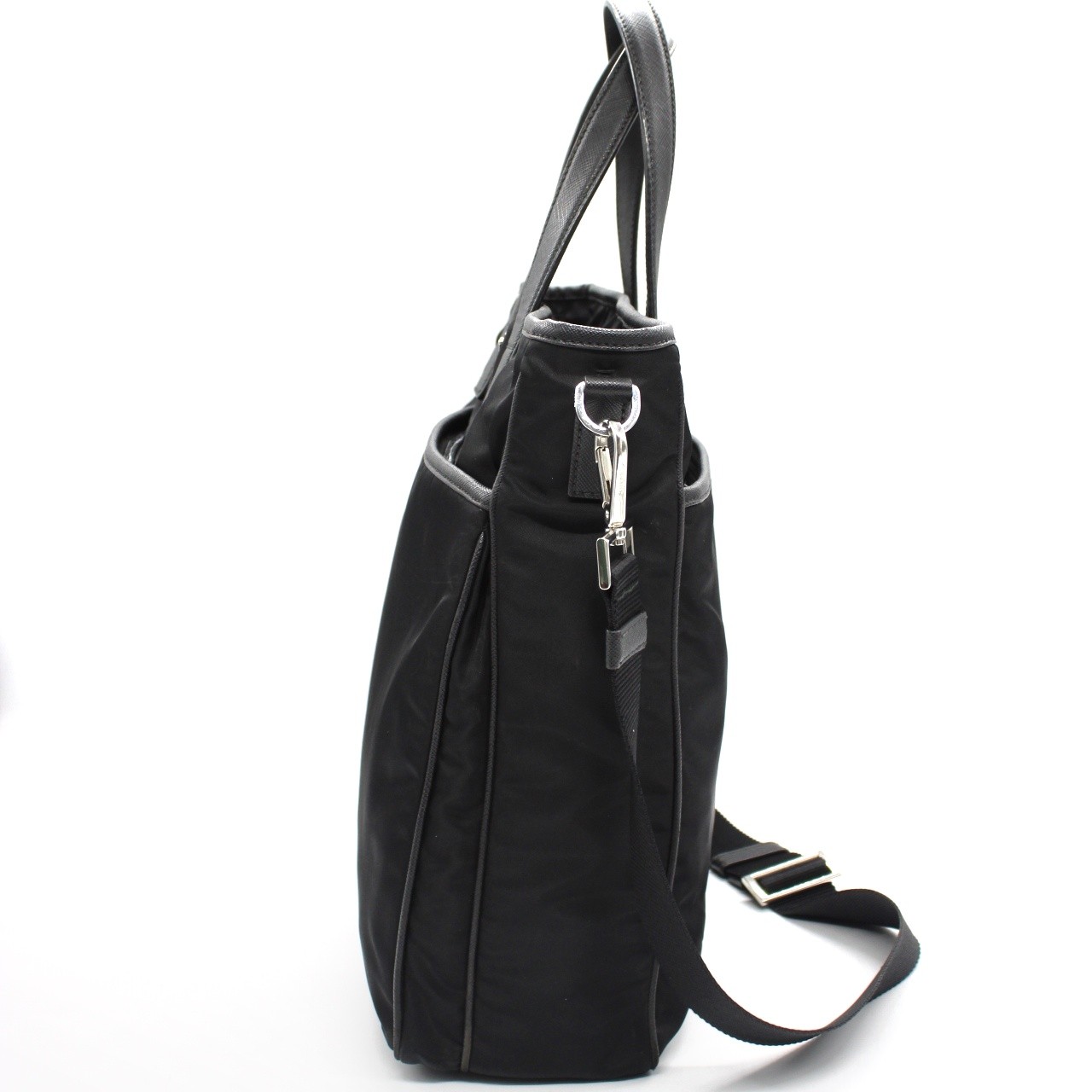 Shopper Prada in tela vela nera thumb