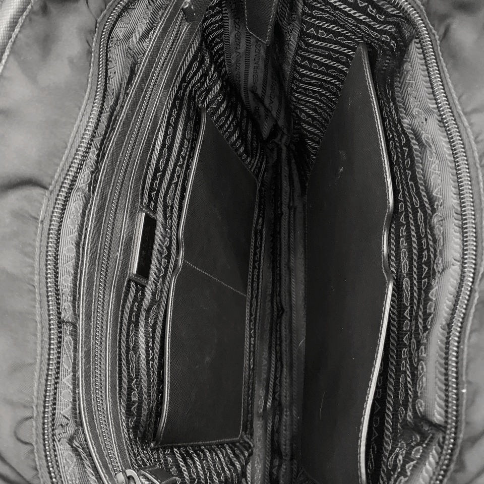 Shopper Prada in tela vela nera thumb