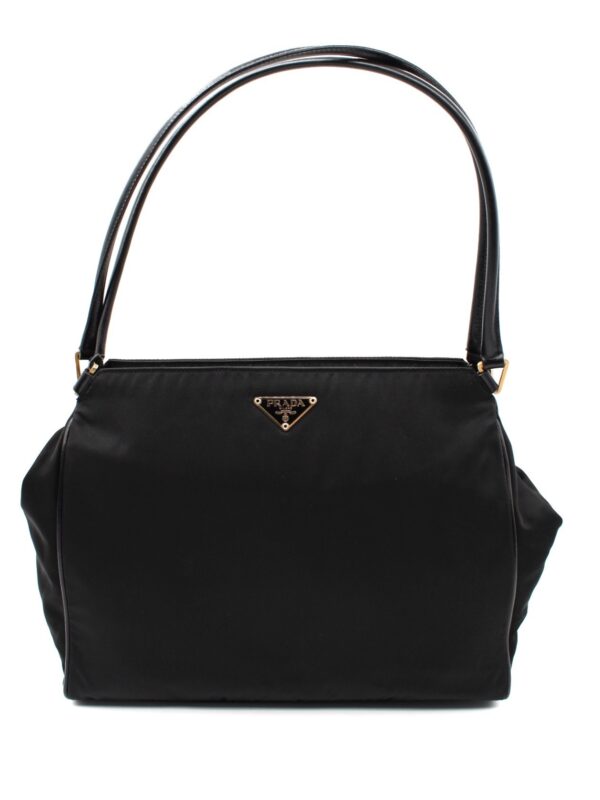 Borsa Prada a Spalla in Tela Vela Nera