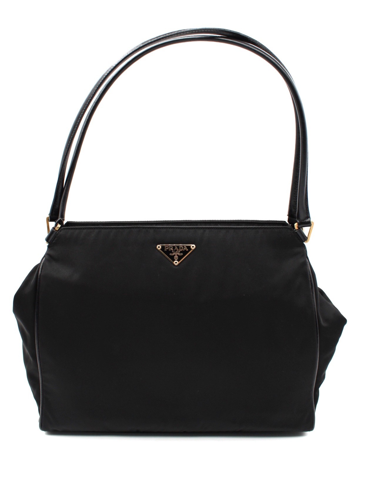 Borsa Prada a Spalla in Tela Vela Nera thumb