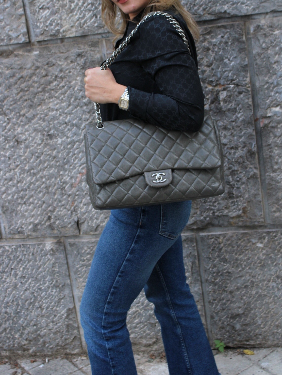 Borsa Chanel Maxi Jumbo Single Flap thumb